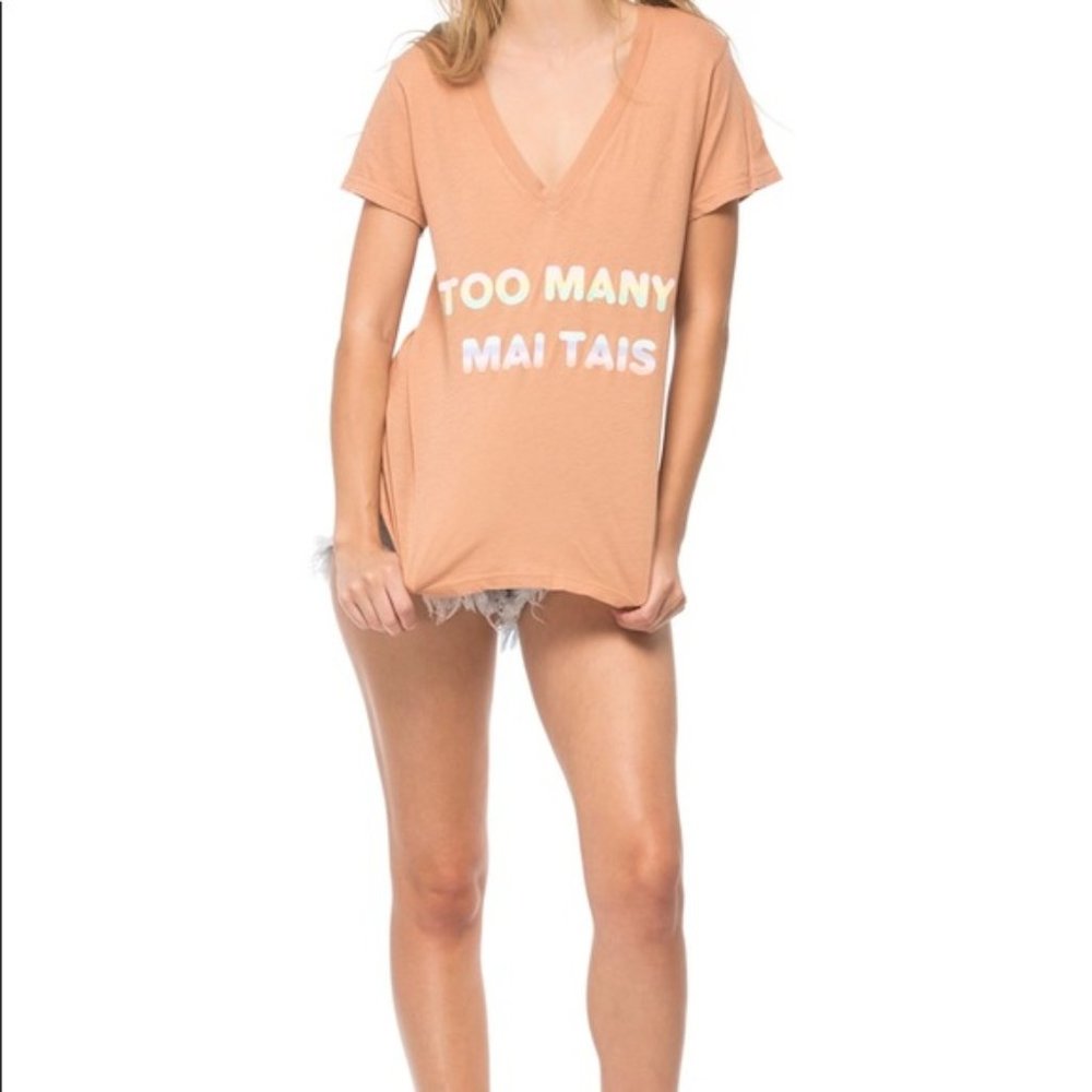 Wildfox Too Many Mai Tais Classic V Neck M